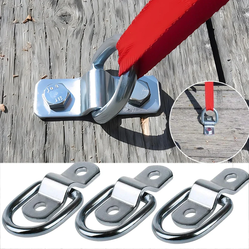 

4Pcs 3/8 Heavy Duty D Rings Tie Down Anchors 2400LBS Truck Bed Anchors Tie Down Ring for Trailers Trucks RV Camper Surface Mount