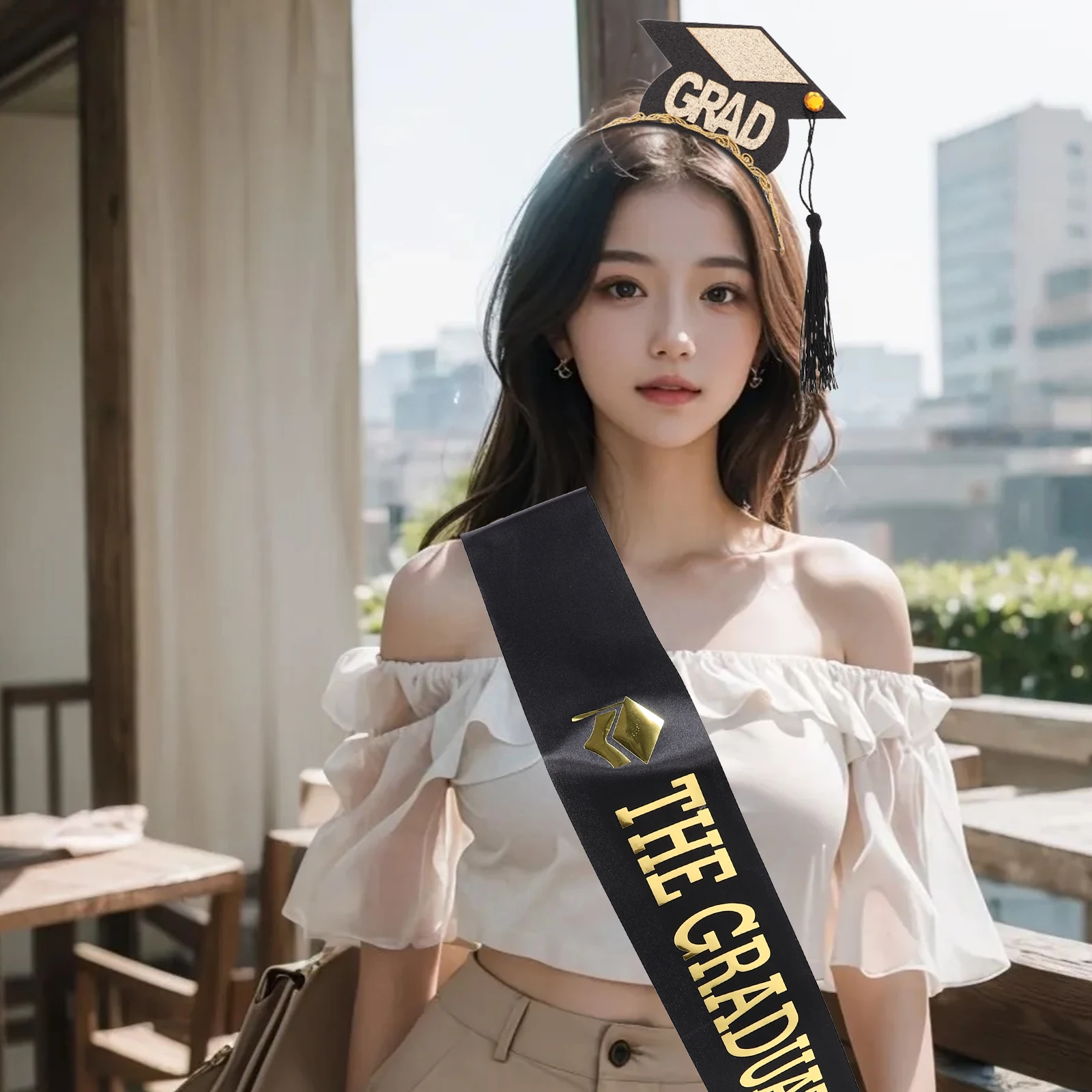 

2 Pcs Makeup Costume Props Graduation Season Hat Student Plastic Party Supplies