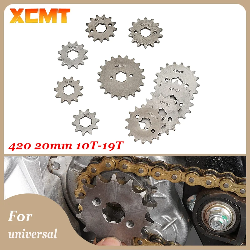 Motorcycle 420# 20mm 10 11 12 13 14 15 16 17 18 19T Front Engine Sprocket Cog For 50-125cc Dirt Bike ATV Go kart Quad Parts