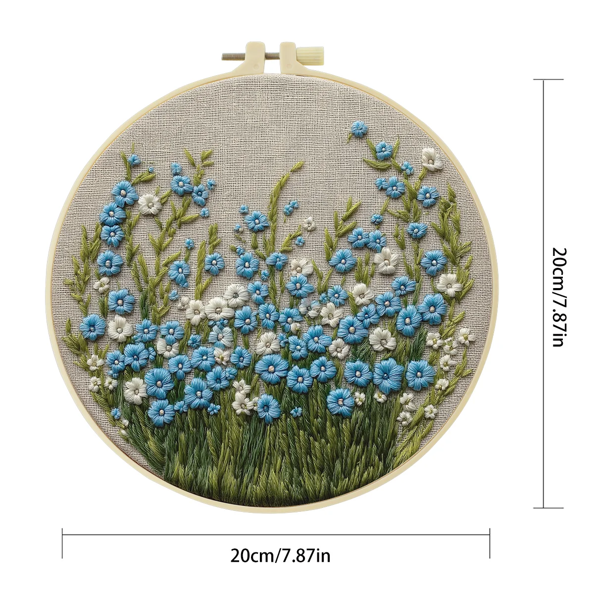 1 Stück 20X20CM/15X15CM 7,87/6,3 Zoll Stickerei-Starter-Kit DIY-Kit Heimdekoration, Blumen, Stickerei-Kit – Detail 4