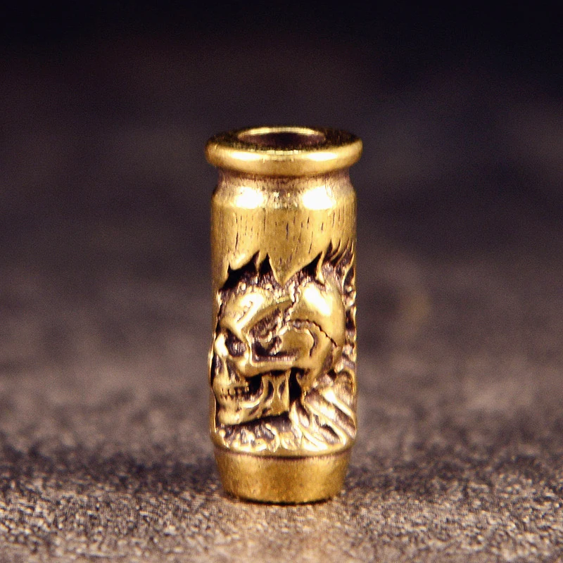 Skull Cross Bullet  Knife Drop Brass Knife Beads EDC DIY Paracord Woven Bracelets Lanyard Pendants Accessories Fidget Toys