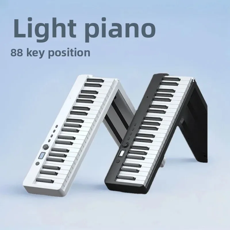 Foldable 88-Key Electronic Piano Portable Adult Beginner Practice Entry-level Instrument for Preschool Teachers