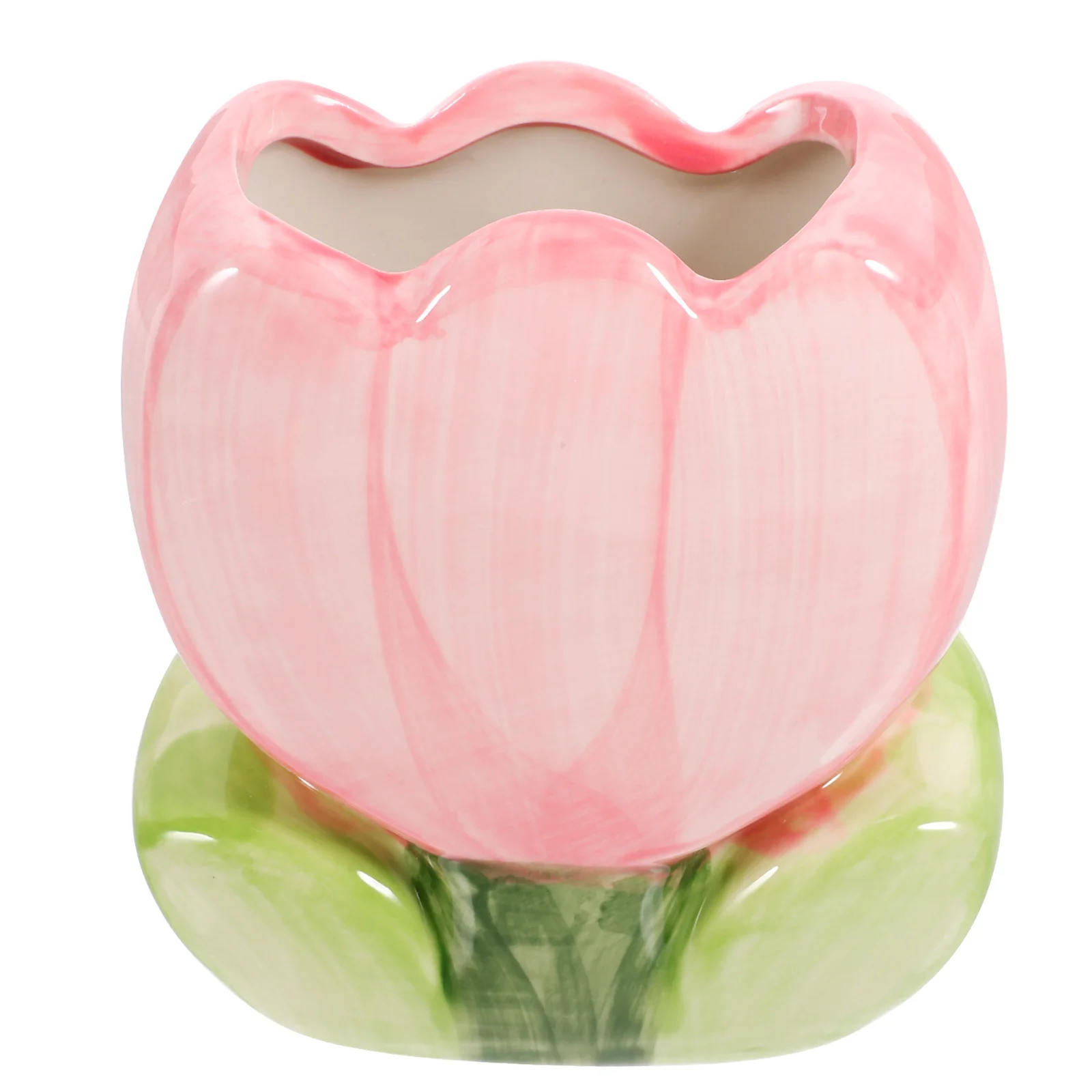 

Tulip Pen Holder Ceramic Desktop Organizer Pencil Storage Container Stationery Holder Crack Resistant Stable Base Decorative