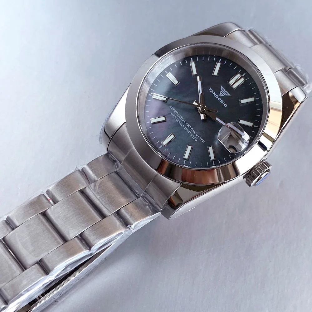 Weiße MOP-Uhr, 36 mm, 39 mm, klassische polierte Lünette, 200 m wasserdicht, mechanische Uhren, Saphirglas, NH35-Uhrwerk für Herren