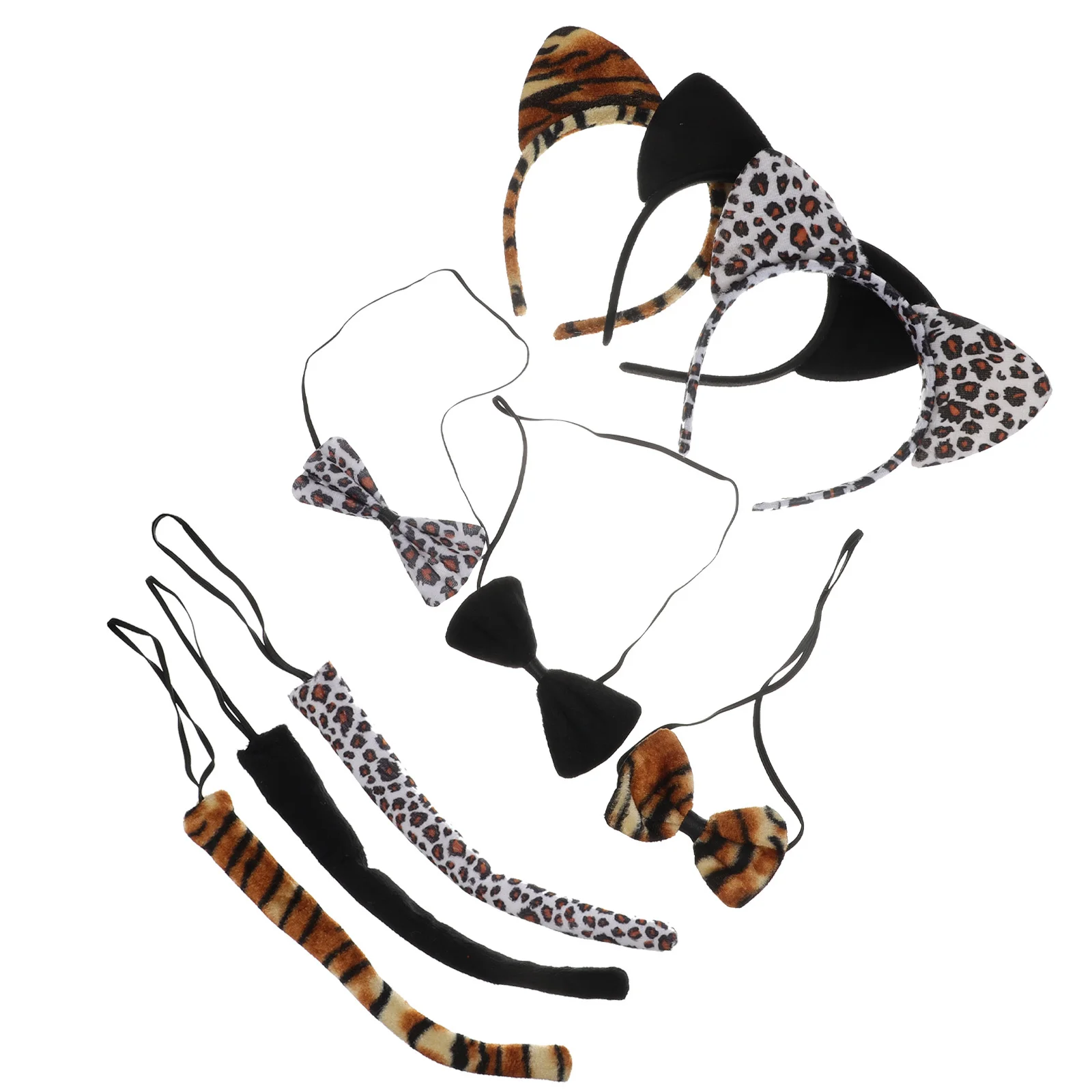 

9Pcs Animal Ears Headband Bowtie Tail Cosplay Costume Photo Props Kids Performance Party Accessories Ears Headband