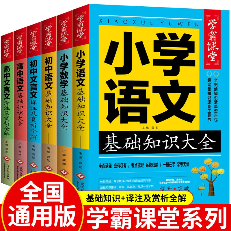 6 Volumes of Chinese Language Knowledge for Top Students in Primary, Middle, High School, and High School Classrooms