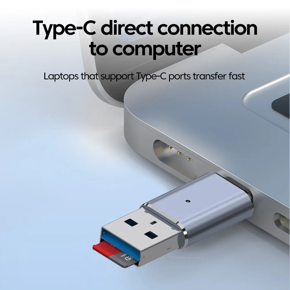 2 in 1 USB 3.0  Card Reader Smart Memory Type C Cardreading Adapter OTG For Laptop Tablet High Speed Micro SD/TF Card Reader