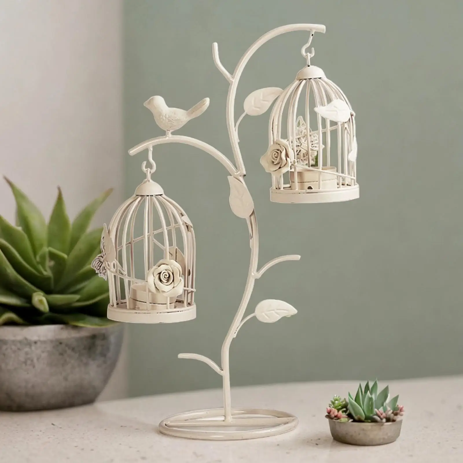 Birdcage Candle Holder Iron Lantern Stand Candlestick Holder Candle Stand for Table Centerpiece Farmhouse Room
