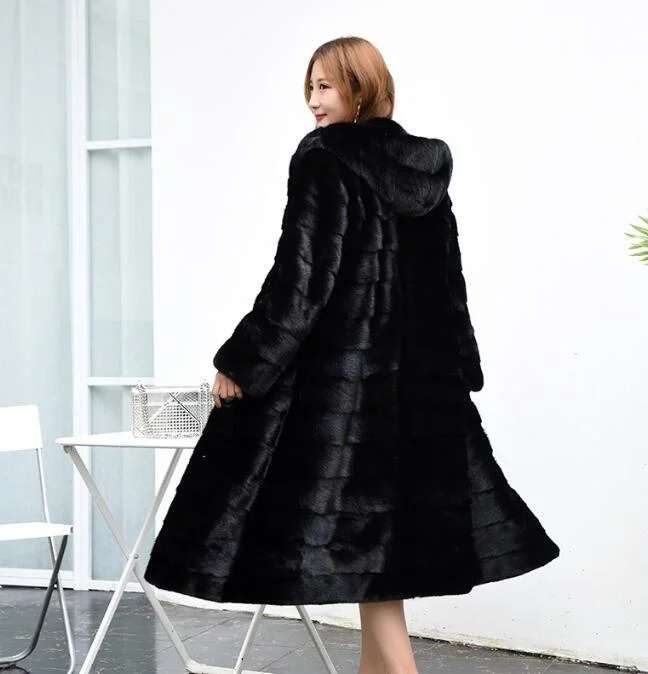 

Women's Fall Winter Faux Fur Long Coat Vintage Lapel Buttons Loose Coat New Fashion Casual High Street Warm Coat