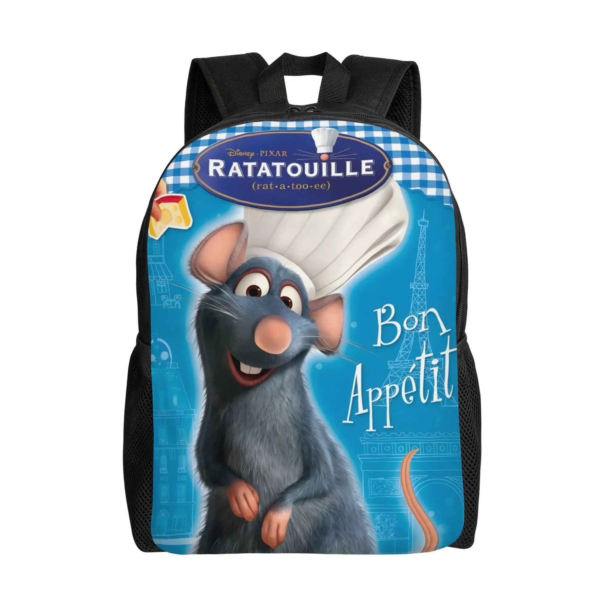 

1Piece Disney Bon Appetit Bookbag Large Capacity Ratatouille Remy Chef Backpack New Term Starts