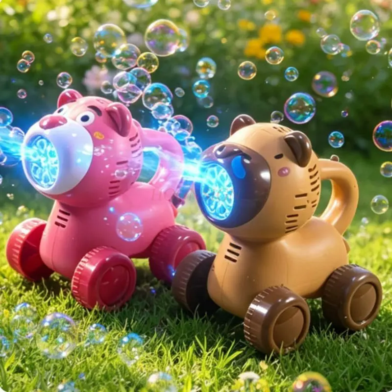 New Bubble Machine for Children, Handheld Fully Automatic Electric Bubble Blowing Toy Cart, Charging for Boys and Girls