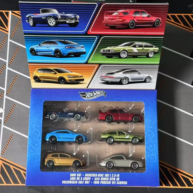 Hotwheels JBY78 79 80 zamac ستة هدية مجموعة صناديق BMW مرسيدس سبيكة نموذج سيارة جمع هدية سطح المكتب عيد الميلاد عيد ميلاد