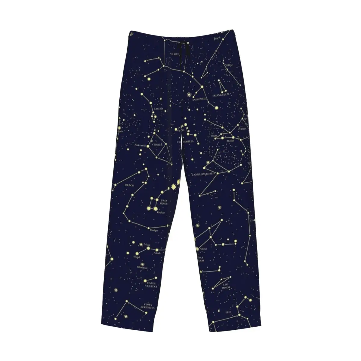 Custom Night Sky Golden Celestial Stars Zodiac Constellations Pajama Pants Men Sleepwear Sleep Lounge Bottoms with Pockets