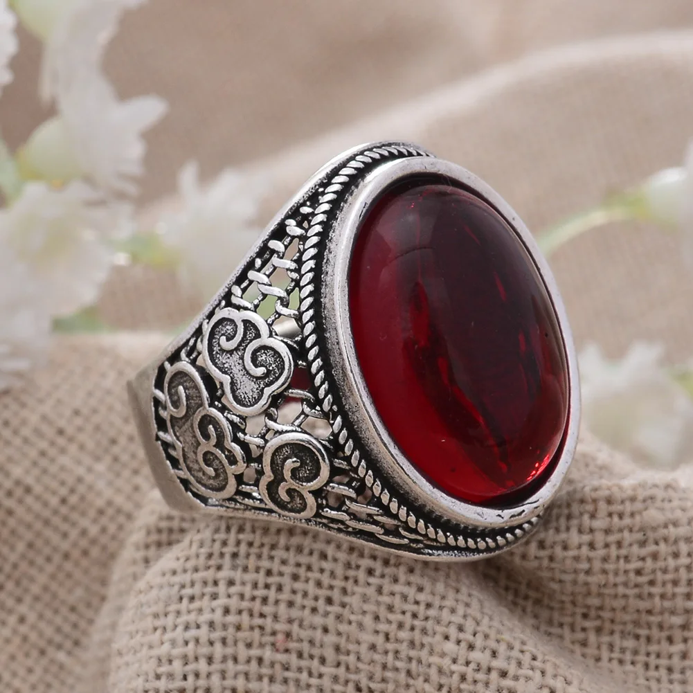 Hot Sell Luxury Natural Garnet Stone Thai Silver Ladies Personality Rings Original Jewelry For Women Best Gifts