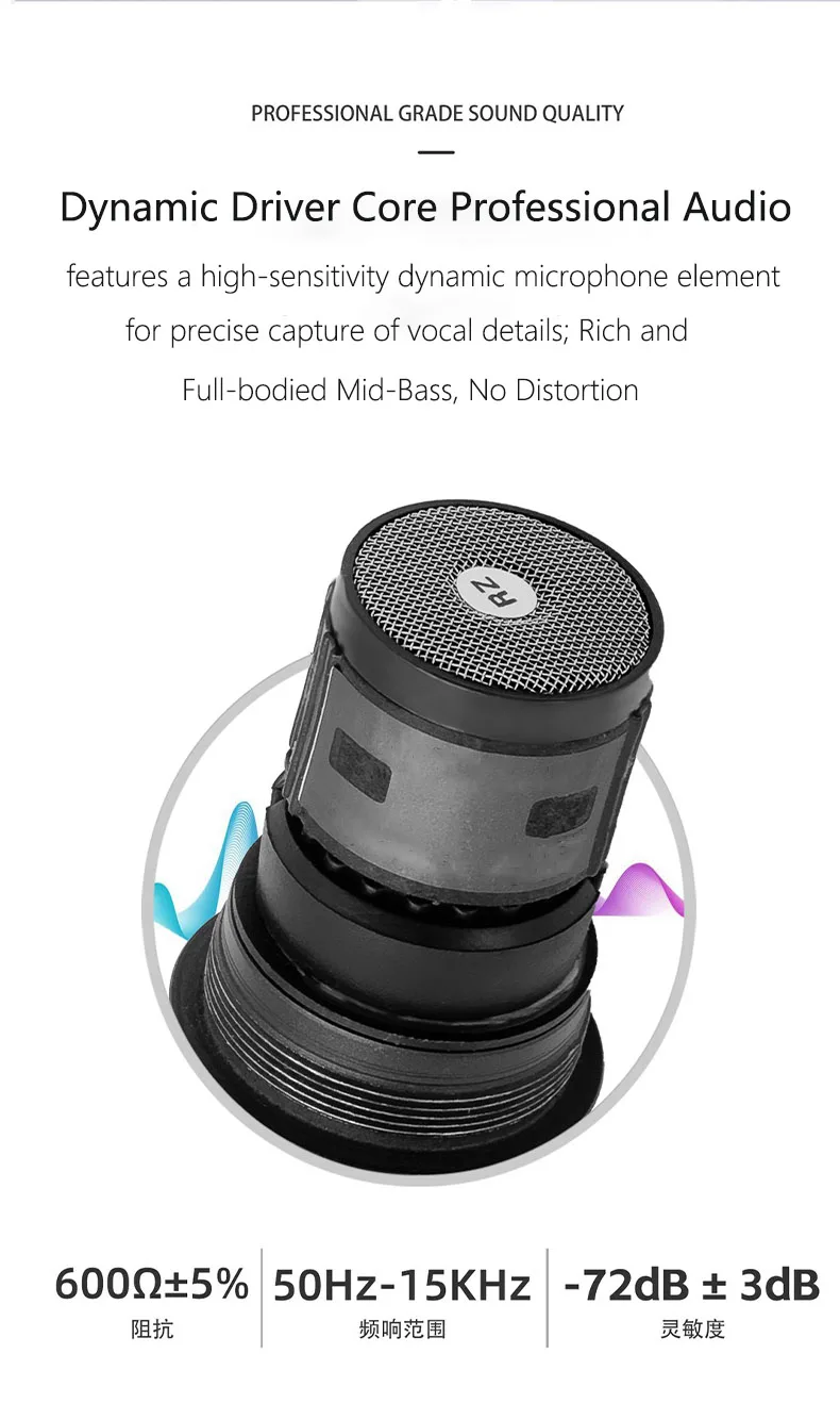 GAM-AT660 ميكروفون ديناميكي سلكي للمنزل، تسجيل الكاريوكي المباشر، ميكروفون معدني محمول، مؤتمر الكاريوكي