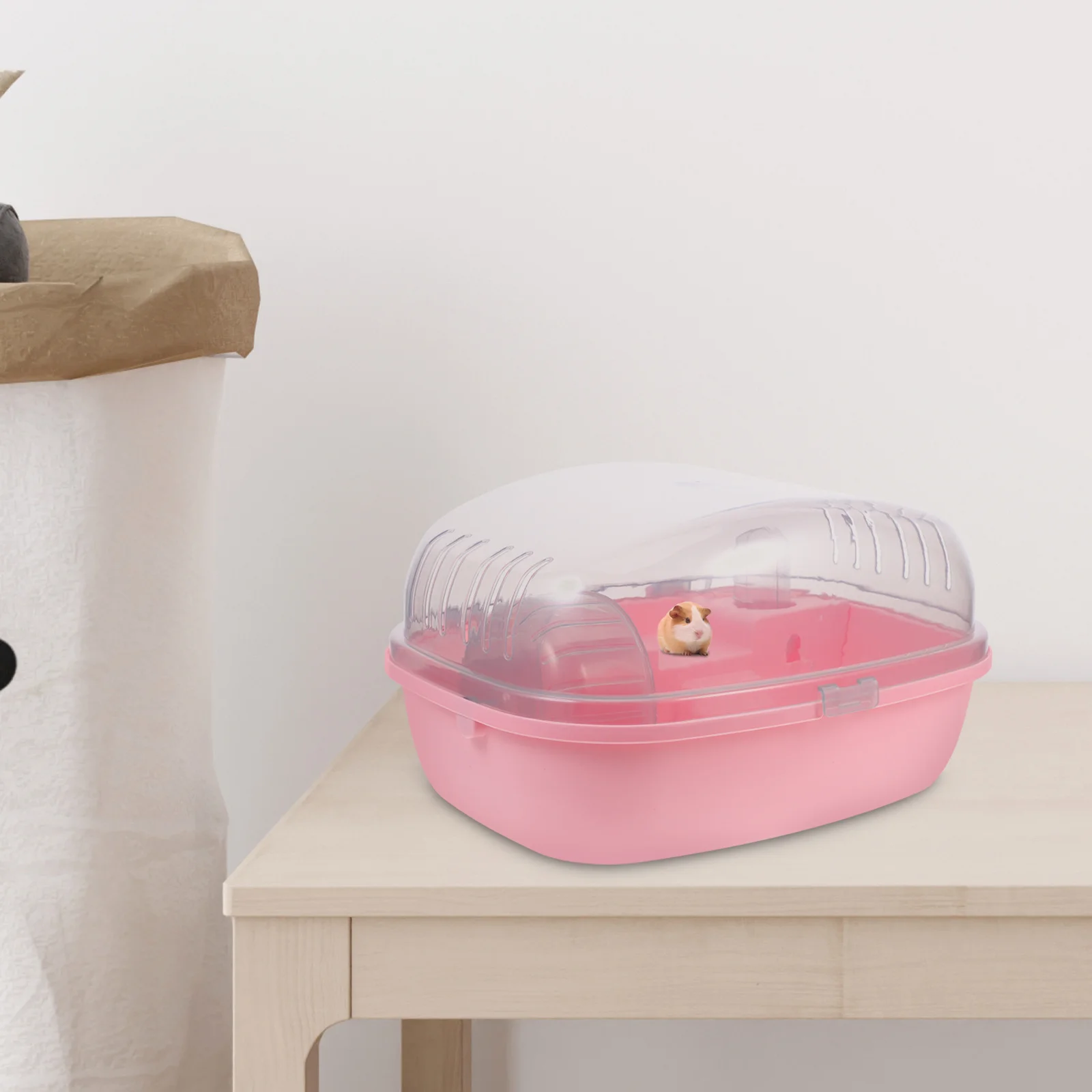 

ABS Hamster Cage Portable Small Animal Carrier Clear Travel Cage for Hamsters Guinea Pigs Rats Small Pet Carrier Case