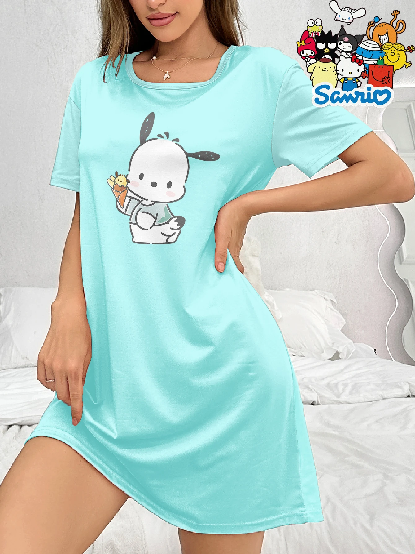 

Summer Pacha dog short-sleeved nightdress cartoon cute casual pajamas loungewear