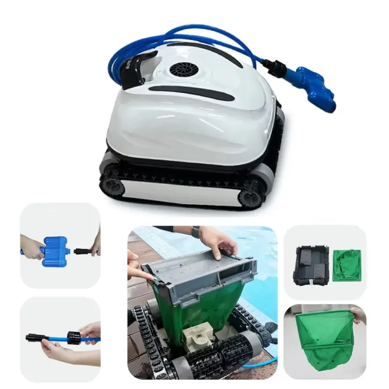 STROVAN High Quality Wired Pool Cleaner Robot with Wall-Climbing Function IPX8 Swimming Pool Vacuum Cleaner for Outdoor Use