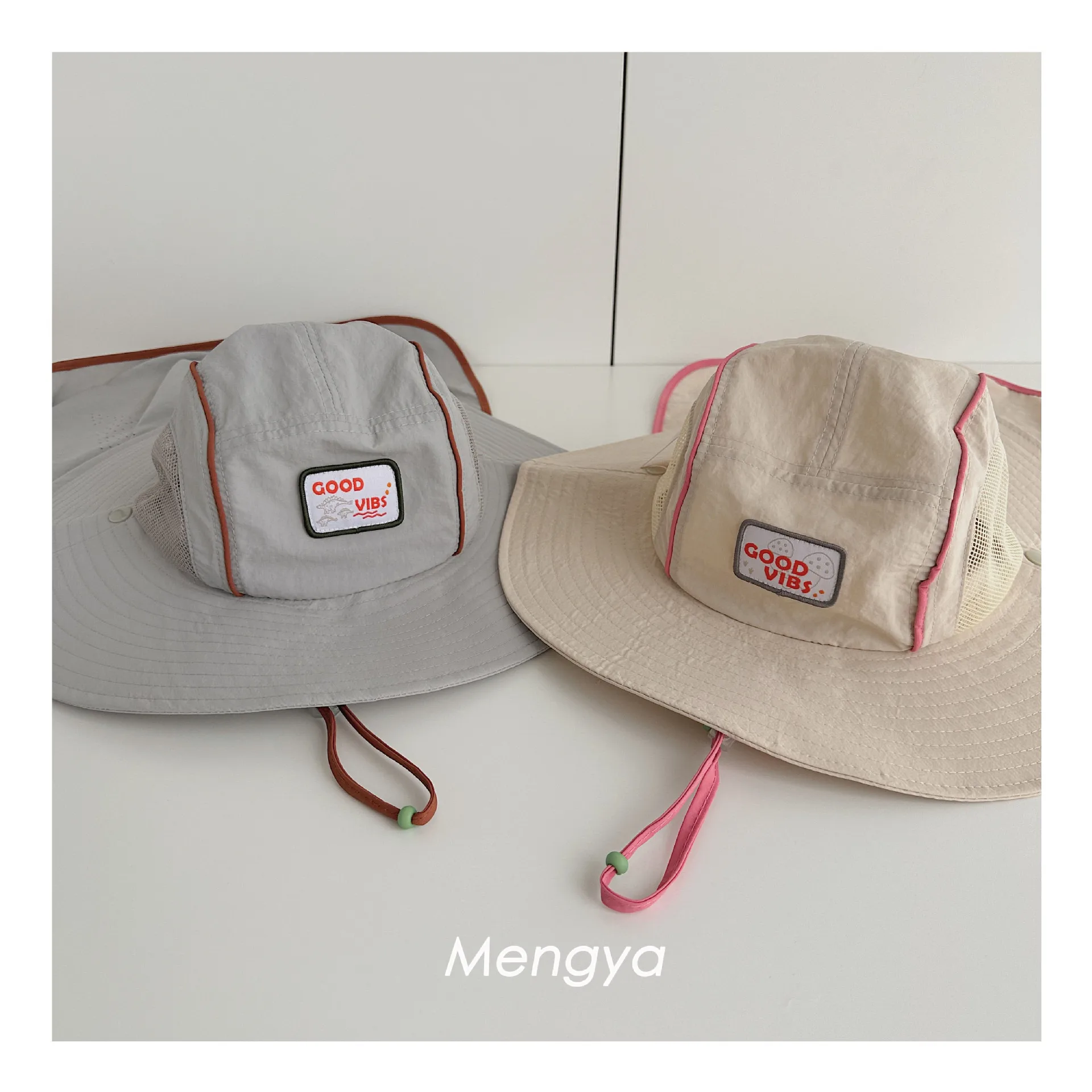 아기 남아 여아 스티칭 메쉬 속건 버킷햇 어린이 여름  - Camping Outdoor Quick Drying Sun Neck Protection Cap Hat 리뷰 및 가격