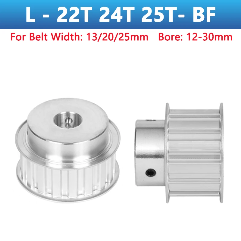 

1pc 22 24 25 Teeth L Timing Pulley 22T 24T 25T Aluminum Synchronous Wheel Bore 12/14/15/16/17-30mm for Belt Width 13/20/25mm BF