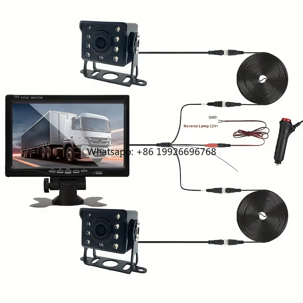 

7 Inch 1080p Display 24V Waterproof Backup Reverse Camera with Night Vision for Trucks 1 Year Warranty manufacturer