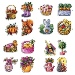 BXT009 Decoration Home Decor Homfun Craft Christmas Cross Stich Set Counted DIY Cross Stitch Kits Fridge Refridgerator Magnets