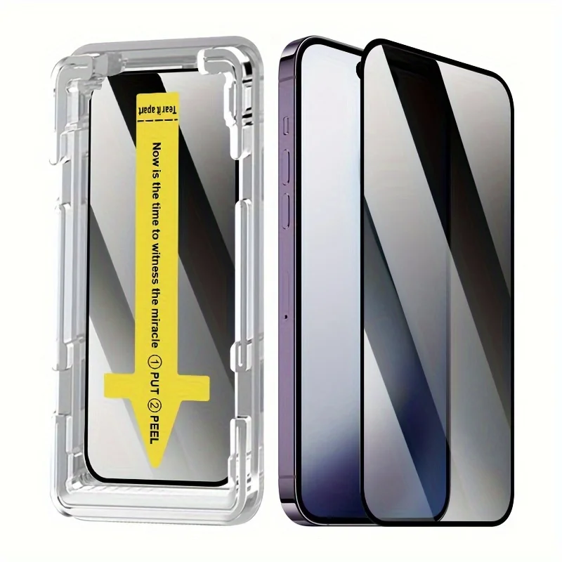 3Pcs Privacy Screen Protector for IPhone Apple 16 15 14 Pro Plus 13 12 11 Pro Max X XR XS Max Glass Simple Second Sticker Box