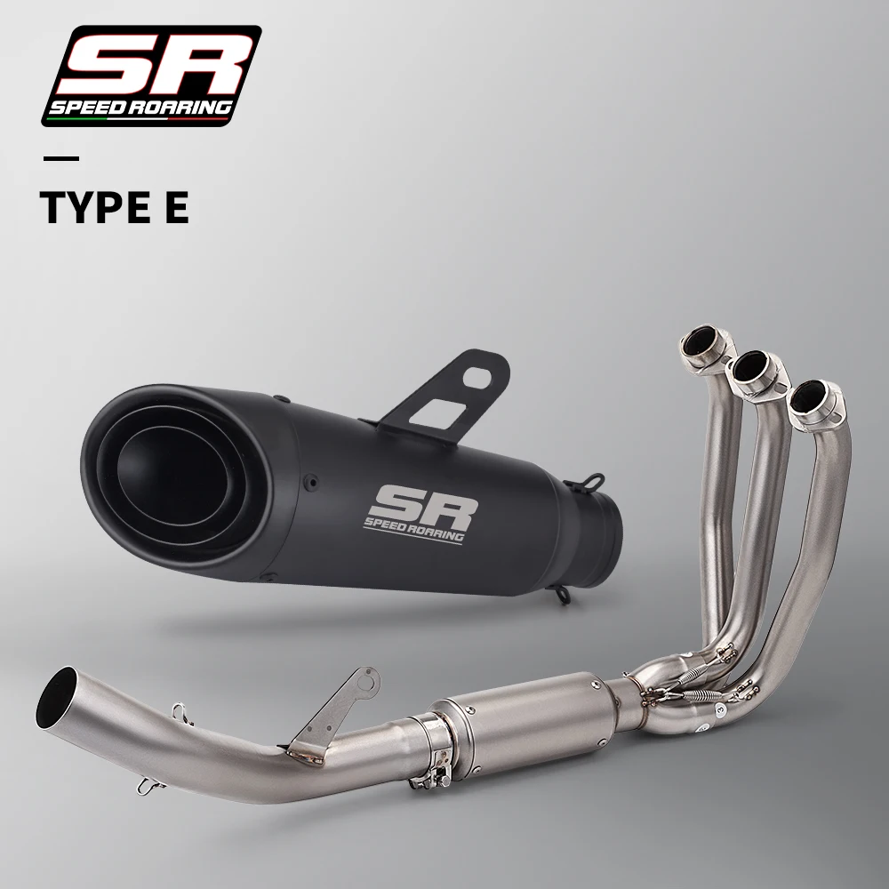 For Motorcycle CFMOTO 675SR 675R 675NK Full Exhaust System With Muffler Escape Modify 675SRR Front Link Pipe 51MM