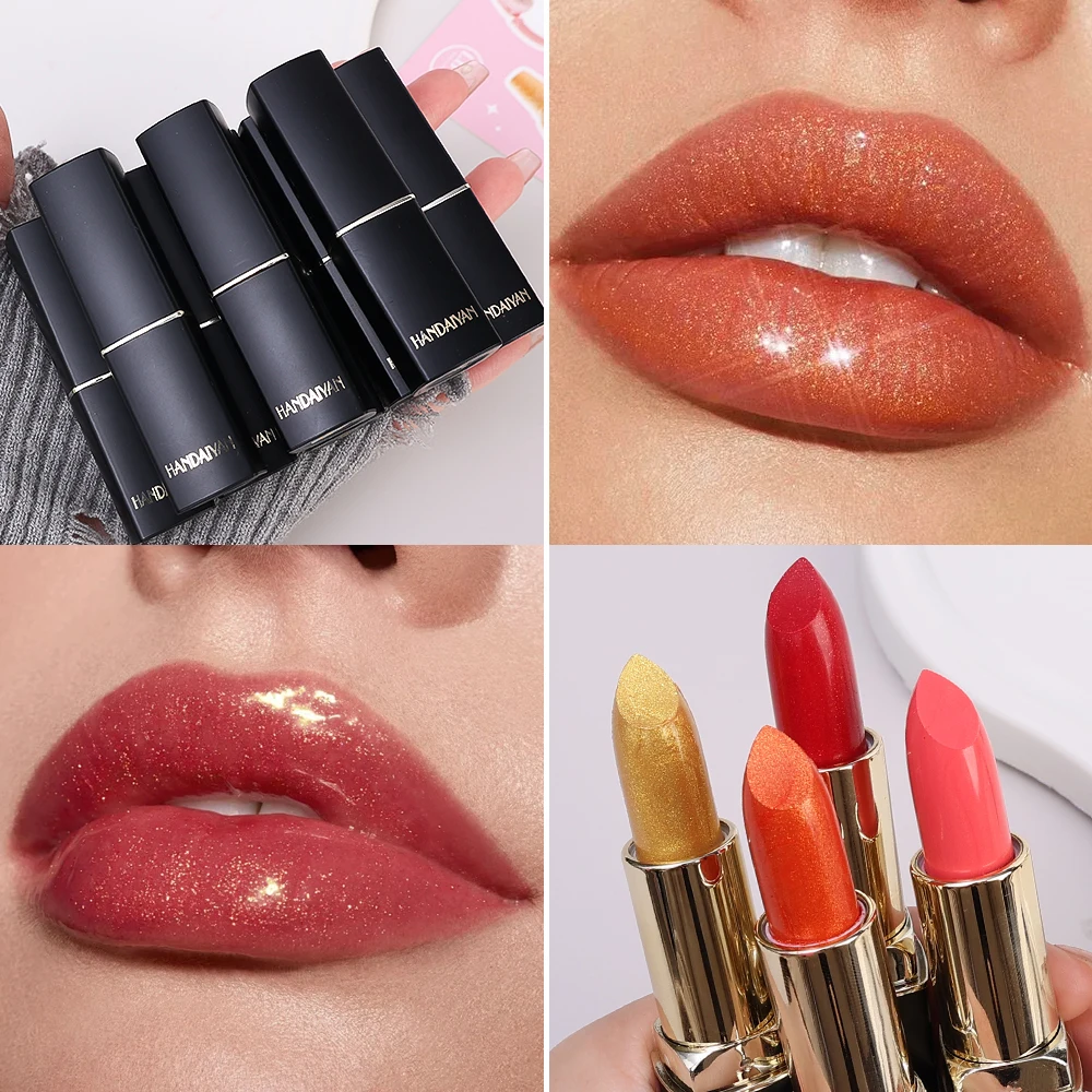 9 Kleuren Waterdichte Lippenstift Glitter Matte Shimmer Sexy Rode Pigmenten Lipsticks Hydraterende Langdurige Lip Glazuur Lippen Make-Up