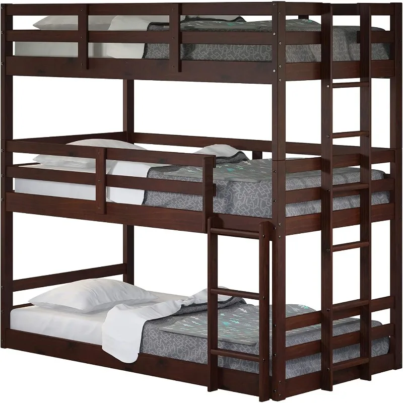 DONCI 1555-TTTCP Triple Bunk Bed Twin/Twin/Twin Dark Cappuccino