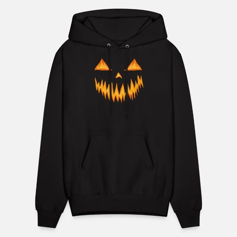 

Scary Pumpkin Face Graphic Cotton Hoodie - Perfect for Halloween Lovers To Show Festive Spirit Versatile and Loose New Arrival