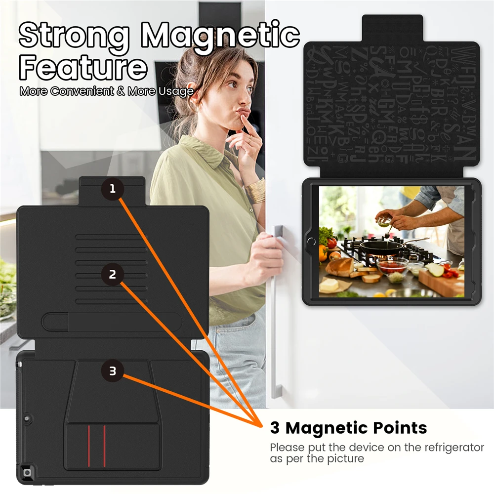 Tablet Case for iPad 9th Generation 2021 10.2 inch Smart Cover for iPad 8th Gen. 2020 2019 7th 10.2 Multi-fold Back suction Case