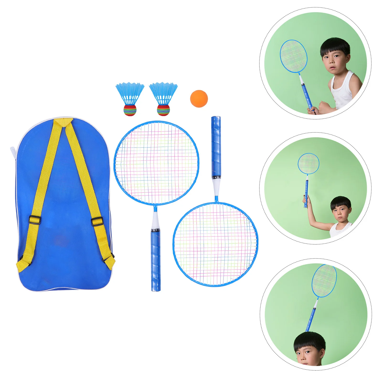 

Badminton Racket Set Lightweight Iron Alloy For 3-12 Years Wide Surface Comfortable Grip Outdoor Sports Kit