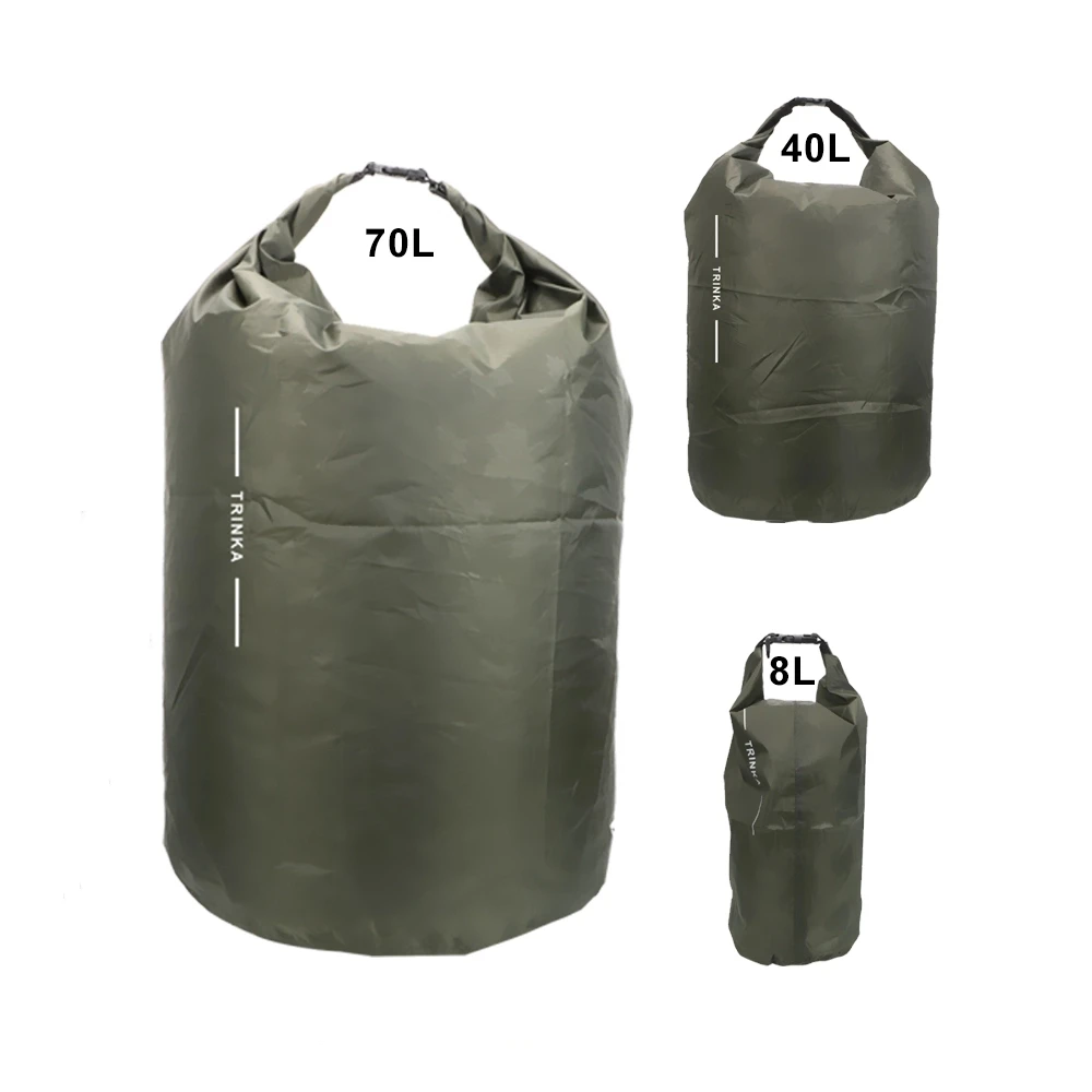 Pochette sèche pour canotage kayak canoë flottant 8L 40L 70L sac de rangement étanche sacs de transport de voyage en plein air portables
