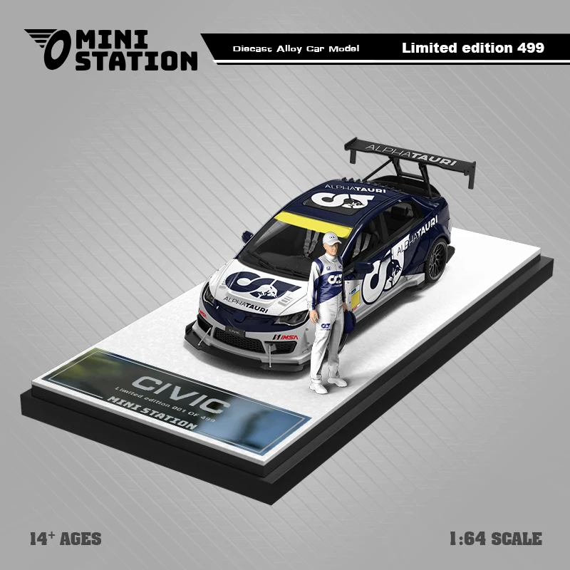 * Pré-encomenda * Mini Estação 1:64 Civic/Trailer H300 Modelo de carro em liga para coleção, exibição e presente