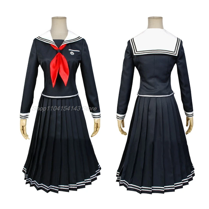 Anime Danganronpa Dangan-Ronpa 2 Toko Fukawa JK schooluniform Set Cosplay Kostuum Pruik Jurk Fullset voor vrouwen meisje geschenken