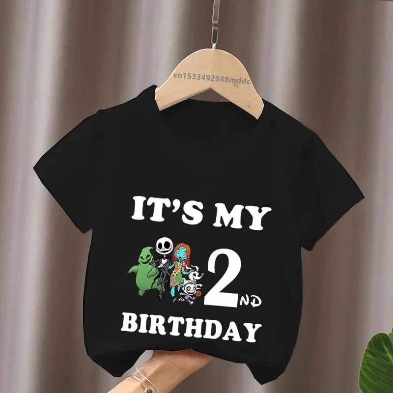 It's My 1 2 3 4 5 6 7 8 9 Years Birthday Boys Girls T shirt Pumpkin King Jack Skellington Kids Clothes Baby Children T-Shirts