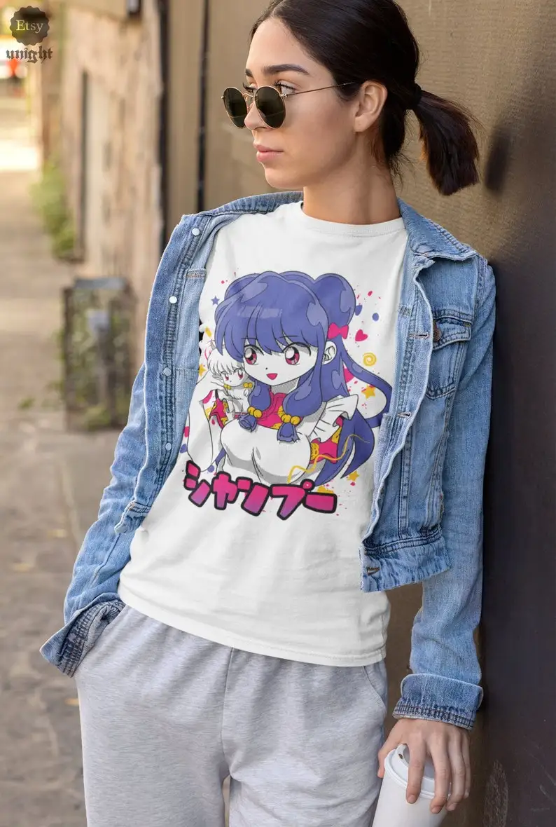 Unisex Ranma Shampoo's Charm T-shirt - Anime Martial Arts Tee, Nihao Girl Graphic, Vintage Manga Series Look, Fan Culture Appare