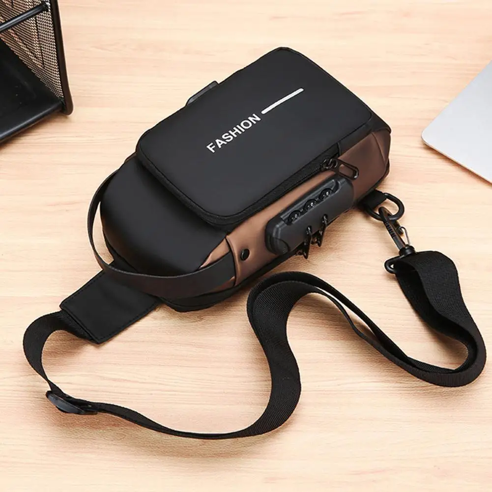 

Outdoor Anti-Theft Password Lock Chest Bag Oxford Fabric Bag With Adjustable Shoulder Strap for Cycling Sport