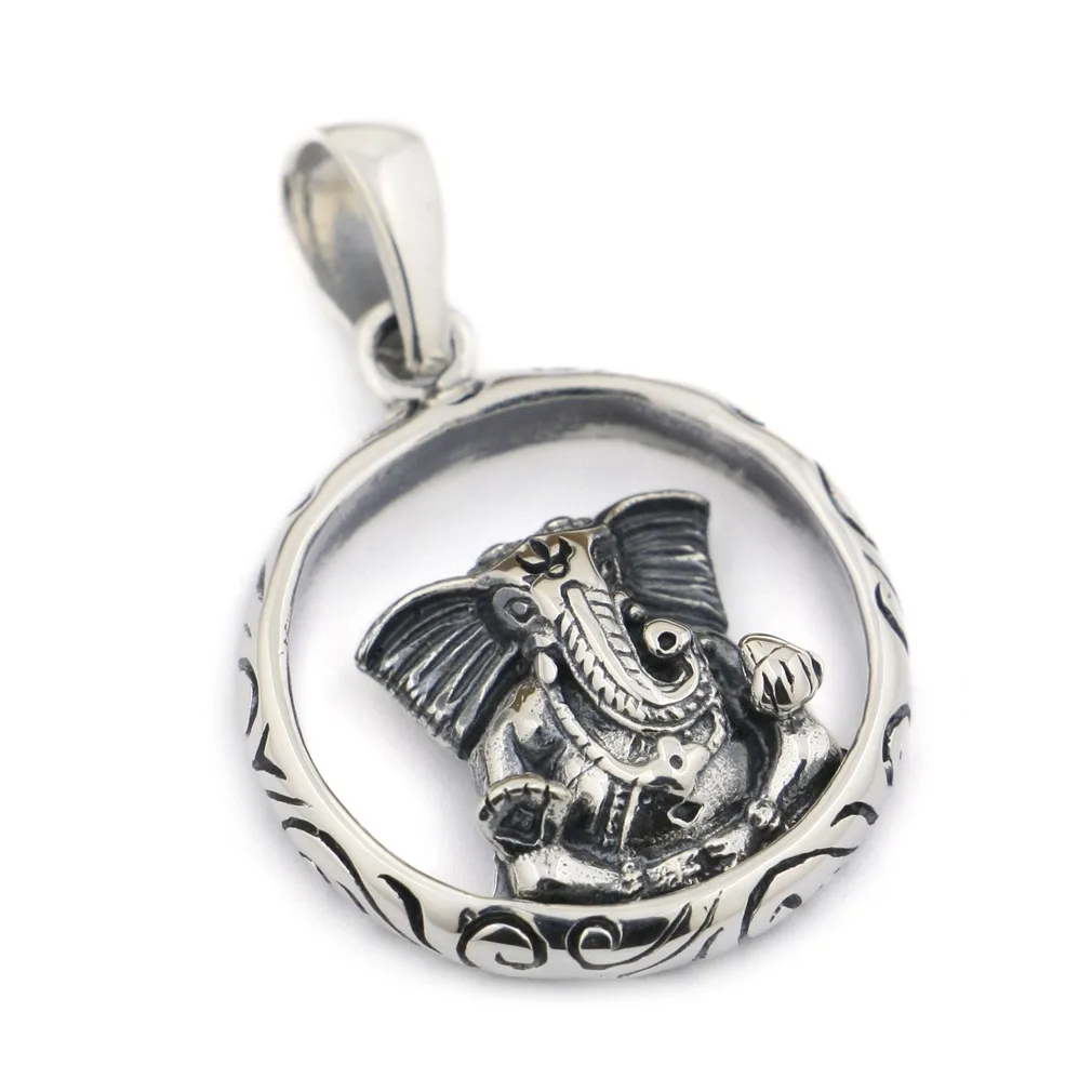 925 Sterling Silver Lord Ganesha Pendant 9V012