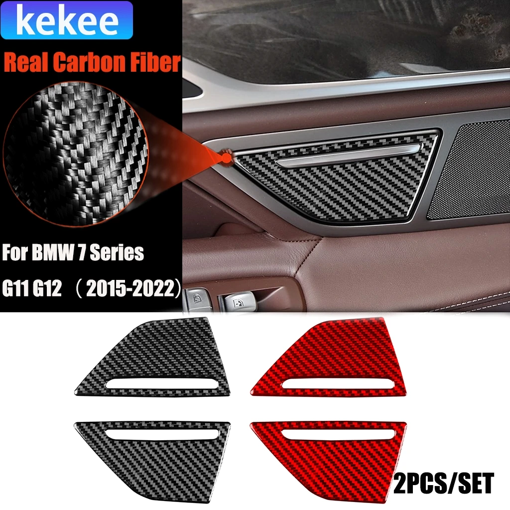 

Carbon Fiber Car Accessories Rear Ashtray Panel Modified Interior Trim Cover Soft Sticker For BMW 7 Series G11 G12 2015-2022