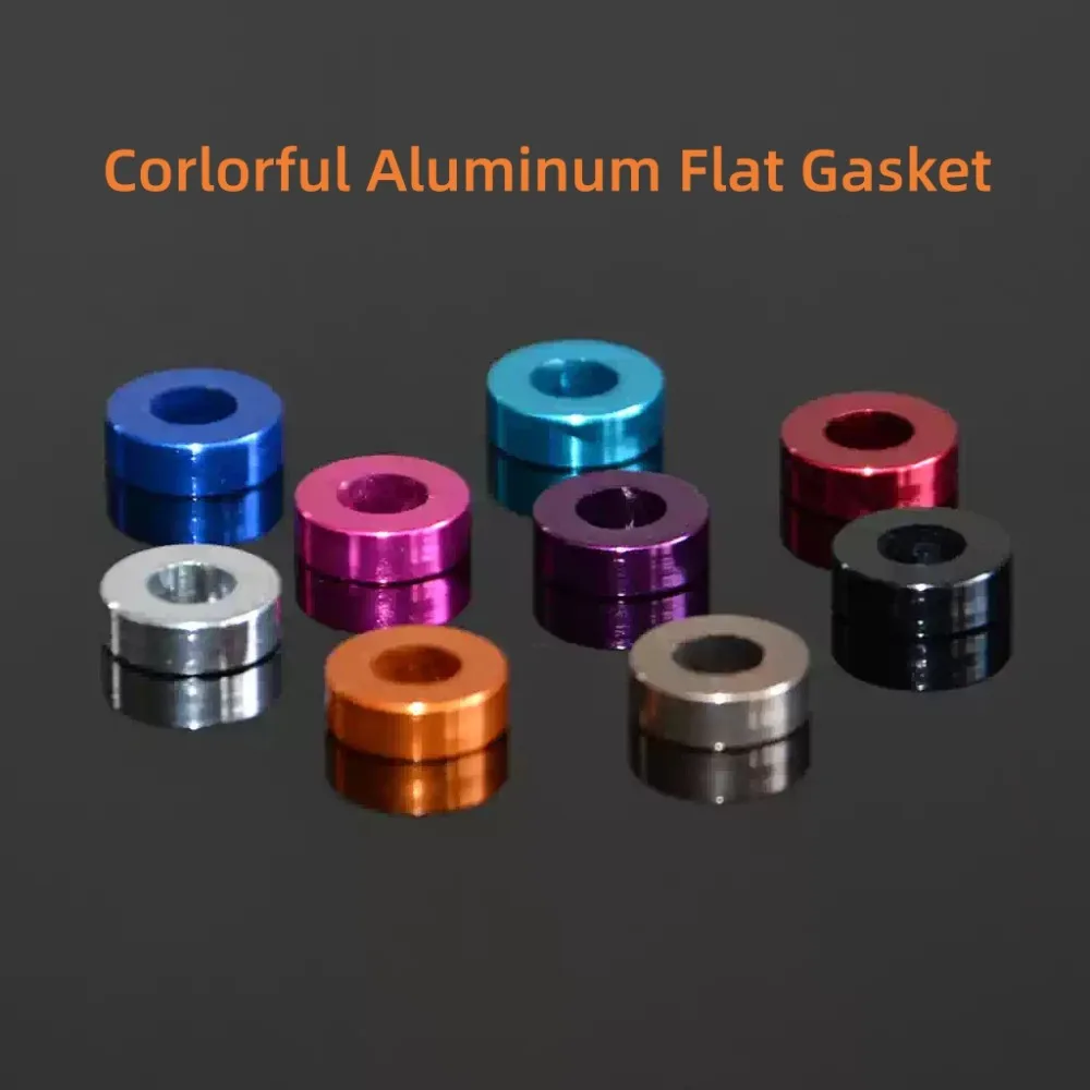 Colorful 6061 Aluminum Flat Washers Spacers, M3-M10 Gaskets for RC Parts, OD 6/10/12/15mm Thickness 0.25/0.5/1/1.5/2mm