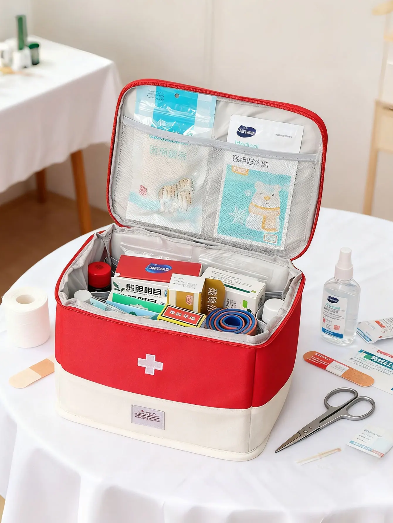 1PC household large capacity medicine storage bag, outdoor portable first aid kit, home combat readiness medical kit