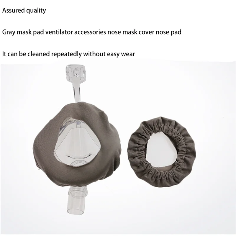 

ABGB-4Pcs CPAP Mask Liners Reusable Fabric Comfort Covers To Reduce Air Leaks Skin Irritation Washable And Easy To Clean Gray