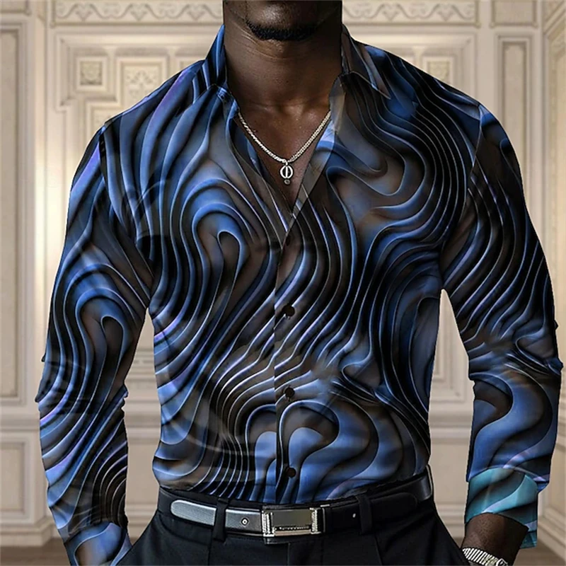 

2026 New Retro Men's Fashion Casual Shirt Day Wear Spring Lapel Long Sleeve Shirt Comfortable Casual Button Down Lapel Shirt