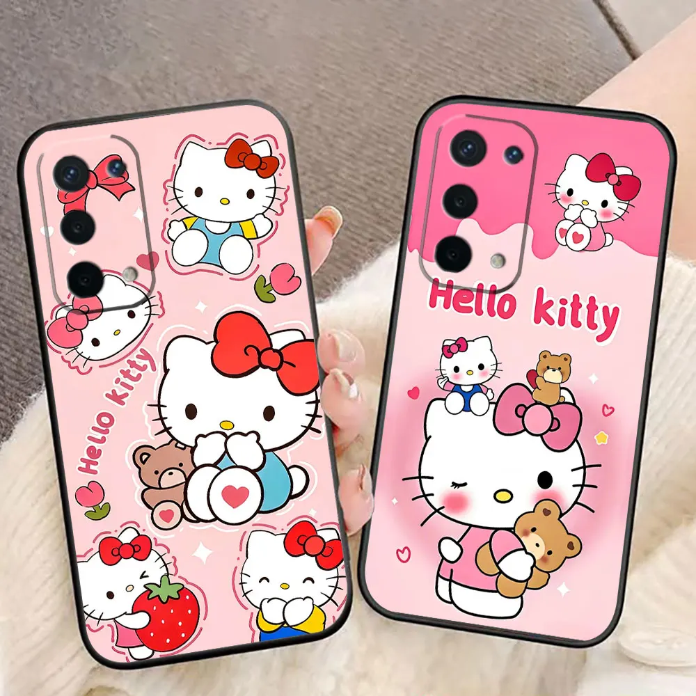 Cartoon Hello K-Kitty Cat Cover Phone Case For OPPO Realme 13 12 11 10 9 9i 8 8i 7 7i 6 5 3 Pro Plus TPU Case Funda Coque Shell