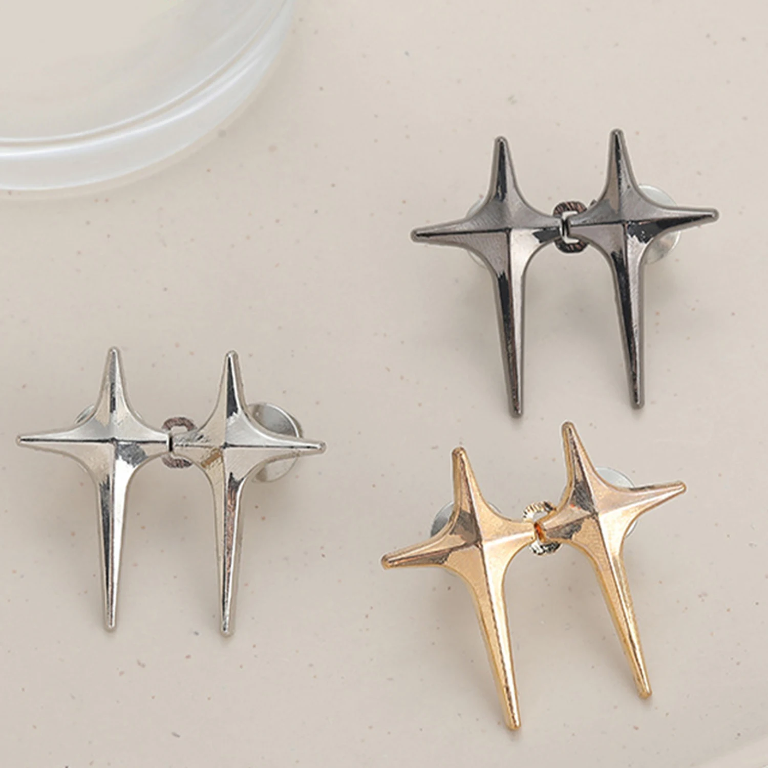 Adjustable Waist Buckle Cross Star Shape Jean Buttons Pins Detachable Metal Buttons Waist Tightener Clothing Accessories