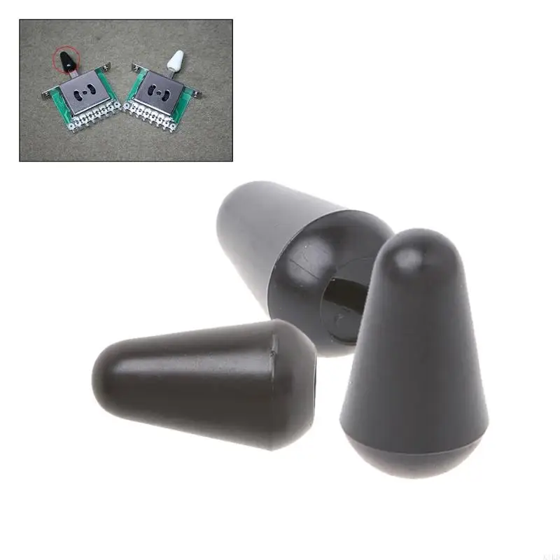 K1KD 6pcs Plastic Electric Guitar 3/5 Way Knobs Tip Buttons Replacement