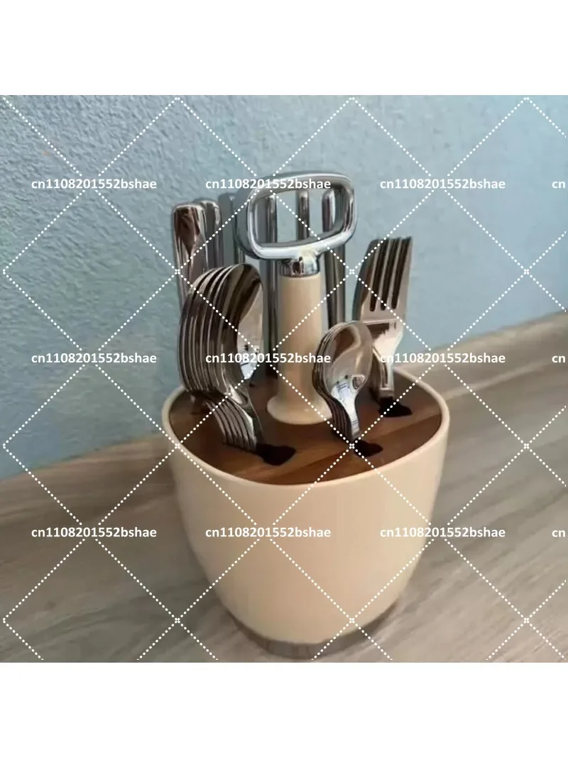 Retro Western-Style Cutlery Organizer for Knife, Fork, Spoon Storage Box Minimalist Kitchen Rack view 3
