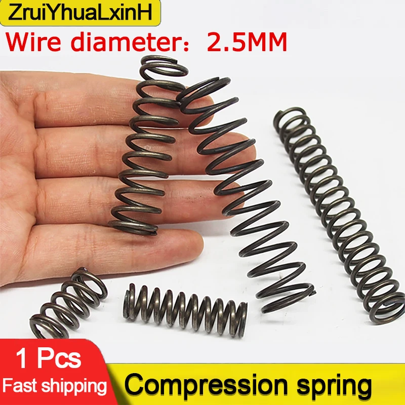 Flashsale 65MN زنبرك قوي ضغط فولاذي زنبركي ممتص للصدمات زنبرك عودة، قطر 2.5 مم، Od:16-35 مم